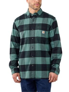 Carhartt Forest Midweight Relaxed Fit Flannel Long Sleeve Plaid Shirt